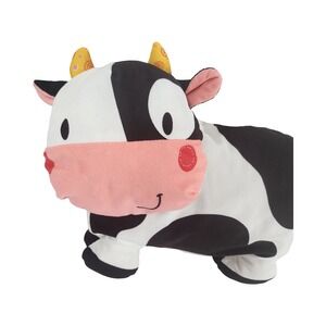 VTech Black White Spotted Cow Plush Stuffed Animal Pink Snout 9 Inch Toy